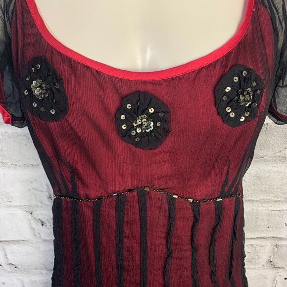 Maggie Walt Sheer 100% Silk Witchy Babydoll Dress - Picture 3 of 15